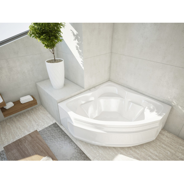 Ванна акриловая Акватек Сириус 164х164 на каркасе, с фронтальным экраном, слив-перелив