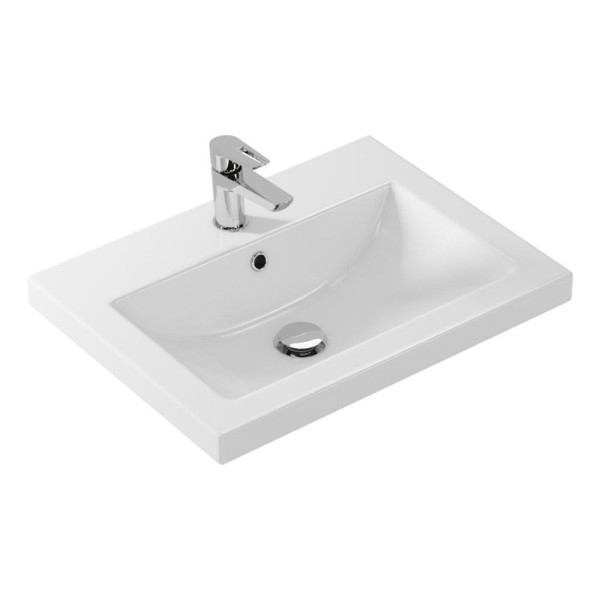 Тумба подвесная Comforty Лима 600x560x450 белый матовый с раковиной (00-00019236)