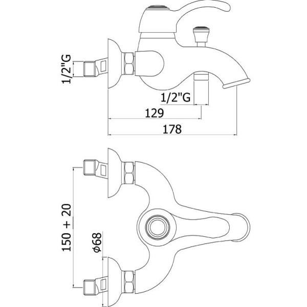 Смеситель для ванны и душа Paffoni Flavia хром (FA022CR)