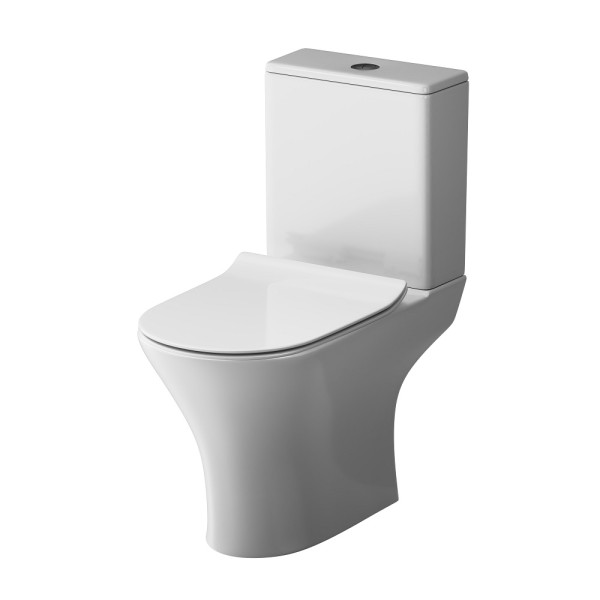 Унитаз-компакт AM.PM Sense безободковый с сидением микролифт (C748600SC) Унитаз-компакт AM.PM Sense безободковый с сидением микролифт (C748600SC)