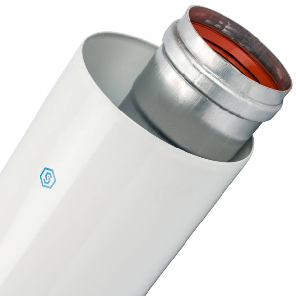 Элемент дымохода Stout DN60/100 труба коаксиальная 500 мм п/м, уплотнения и хомут в комплекте (SCA-6010-000500)