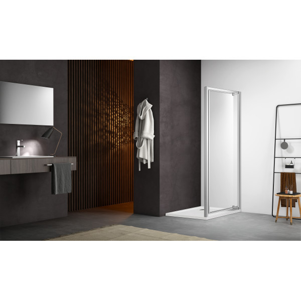 Душевая дверь Aquatek 80x200 стекло прозрачное, профиль хром (AQ ARI PI 08020CH)