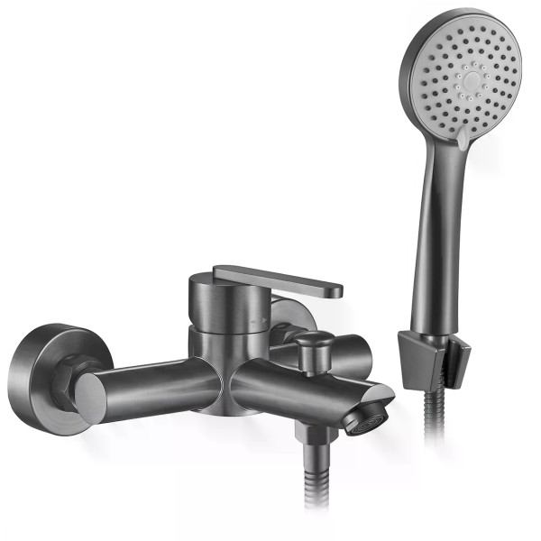 Смеситель для раковины Rea Ontario с душевым комплектом оружейная сталь (REA-B5515) Смеситель для раковины Rea Ontario с душевым комплектом оружейная сталь (REA-B5515)