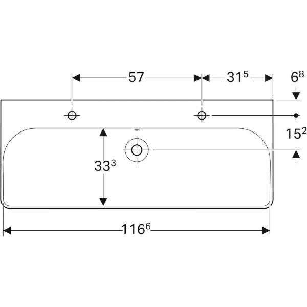 Раковина Geberit Smyle Square 120x48 (500.253.01.1)