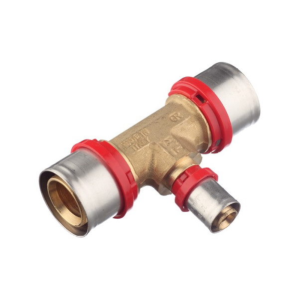 Тройник Tiemme 32х16х32 латунь (пресс) (1650073 / 1657G321632CZ) Тройник Tiemme 32х16х32 латунь (пресс) (1650073 / 1657G321632CZ)