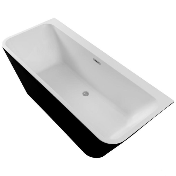 Ванна акриловая Aquanet Family Perfect 170х75 белый матовый/черный матовый Black matte слив-перелив (293081)