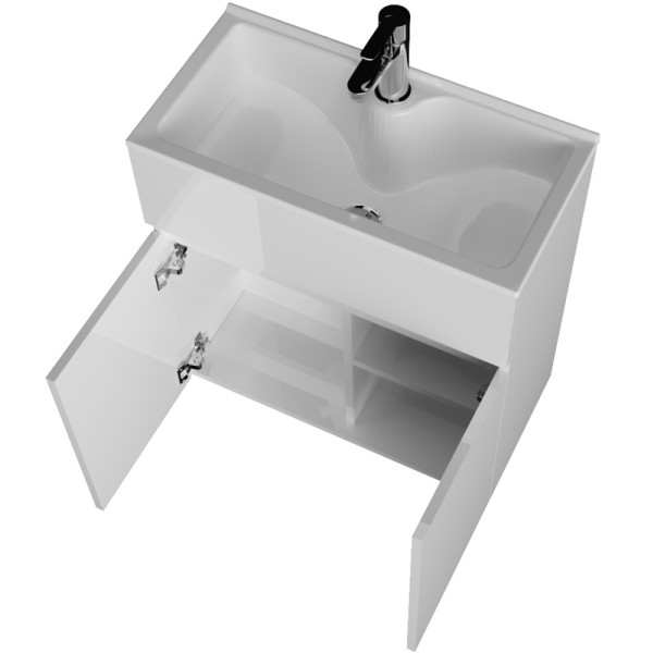 Тумба подвесная 1Marka Mira 600*300*652 с раковиной, белый (У75328) Тумба подвесная 1Marka Mira 600*300*652 с раковиной, белый (У75328)