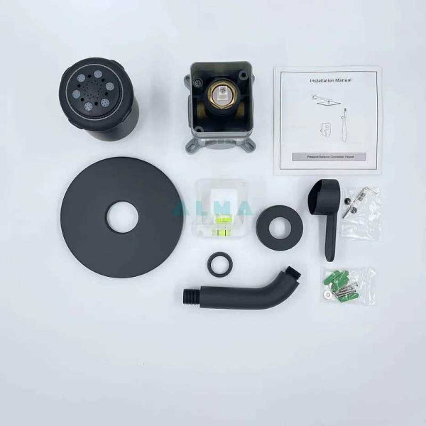 Душевая система ALMAes Bartin черная матовая (TVZ-0895) Душевая система ALMAes Bartin черная матовая (TVZ-0895)
