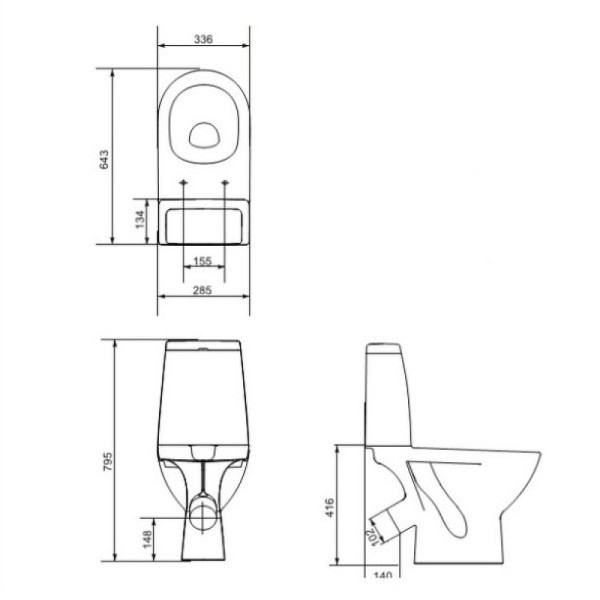 Унитаз-компакт Cersanit Granta 031 3/6 DPL EO (S-KO-GRA031-3/6-DL-n-w)