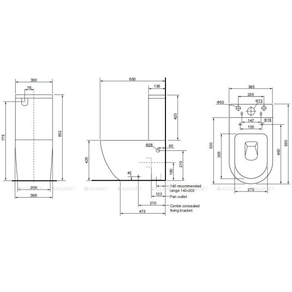 Бачок для унитаза Aquanet ZV-2 C2 белый (336321)