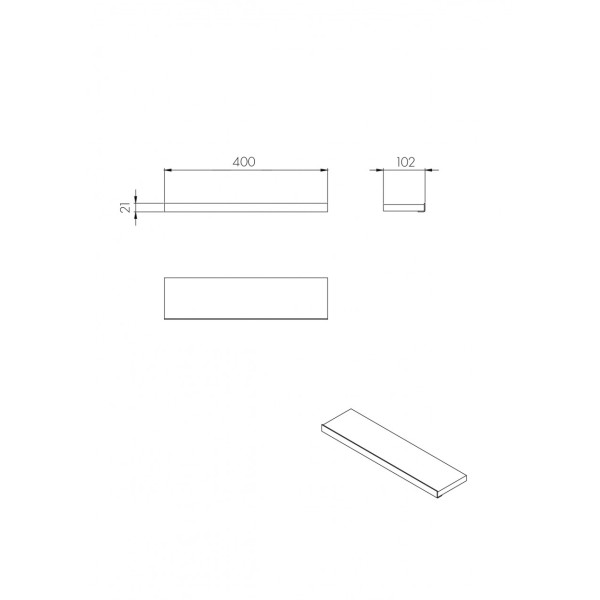 Полка Aquaton Лофт Урбан 400x102x21 черный матовый, дуб орегон (1.A255.5.03L.QX5.0)