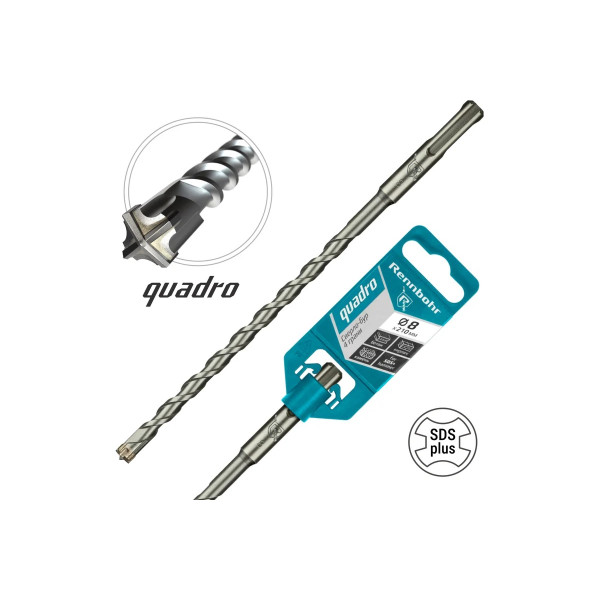 Бур для перфоратора SDS+ 8х210 мм. Rennbohr Quadro (4 грани) (510821)