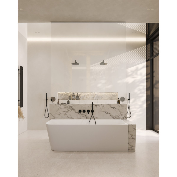 Ванна из искусственного камня Abber Stein 170x75x55 R белая матовая (AS9621-1.7 R)