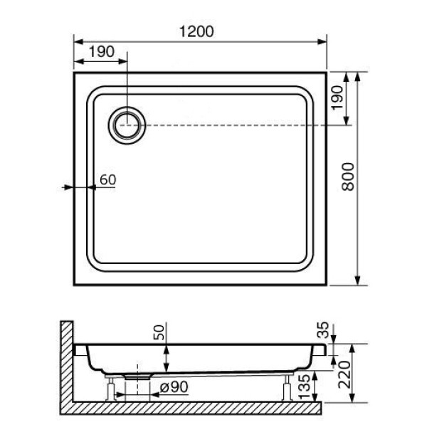 Душевой поддон RGW STYLE 80x120 белый (16180282-11) Душевой поддон RGW STYLE 80x120 белый (16180282-11)