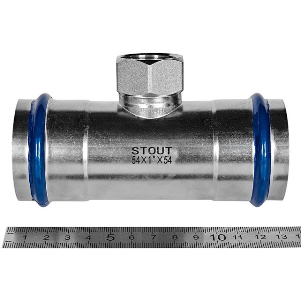 Тройник переходной 54х1"Вх54 Stout SSS-2015 ВПр-ВР (нерж.ст., пресс) SSS-2015-000541 Тройник переходной 54х1"Вх54 Stout SSS-2015 ВПр-ВР (нерж.ст., пресс) SSS-2015-000541