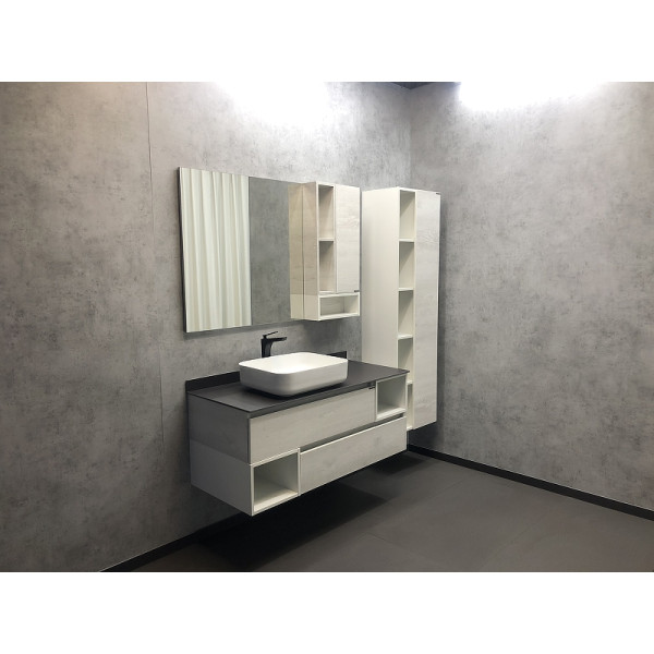 Пенал подвесной Comforty Прага 450x400x1600 дуб белый (00004136272)