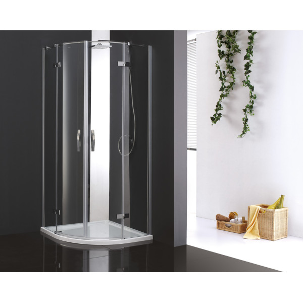 Душевой уголок Cezares Bergamo 100x100x200 стекло прозрачное, профиль хром (BERGAMO-W-R-2-100-ARCO-C-Cr-IV)