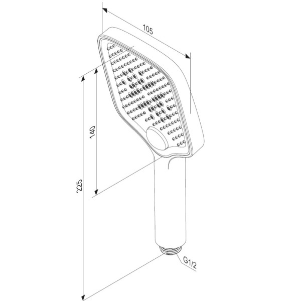 Душевая лейка Damixa Gala квадрат 3 функции, черный (953020300)