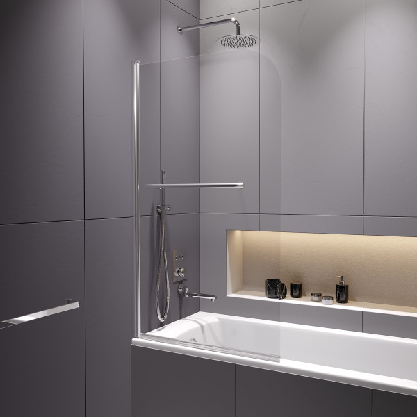 Душевые шторки для ванн RGW Screens 80x140 стекло прозрачное, профиль хром (411111408-11)