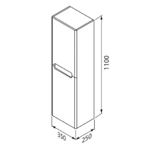 Пенал подвесной Iddis Edifice 35x25x110 белый (EDI35W0i97)