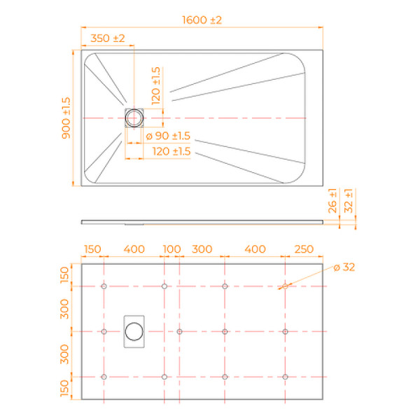 Душевой поддон RGW TSS-W 90x160 белый (553502916-01) Душевой поддон RGW TSS-W 90x160 белый (553502916-01)
