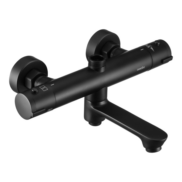Смеситель для ванны и душа Swedbe Hermes термостат с повортн.изливом черный (9042B) Смеситель для ванны и душа Swedbe Hermes термостат с повортн.изливом черный (9042B)