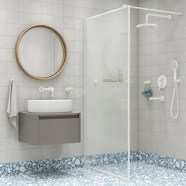 Душевая система скрытого монтажа Iddis Odda с тропическим душем ручным душем и изливом белый матовый (ODDWT03i68)