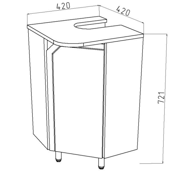 Тумба напольная Melodia Бета 40 (Элегия 45) угловая (MFR80151WT)