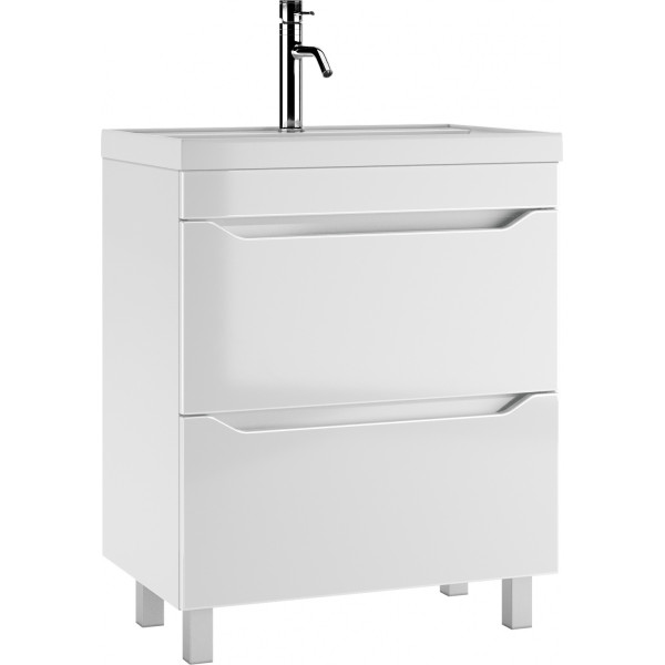 Тумба напольная Bazis 70 Ева с двумя ящиками В2 Айсберг Домино (DA5907T) Тумба напольная Bazis 70 Ева с двумя ящиками В2 Айсберг Домино (DA5907T)