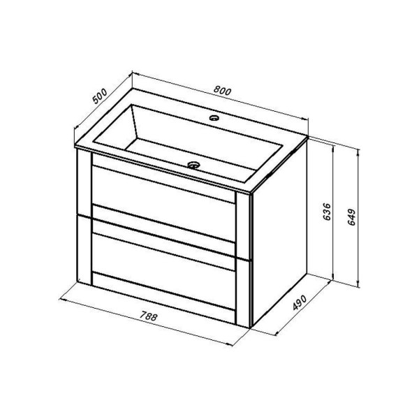 Тумба подвесная Aquanet Терра 80 белый матовый (00313234)