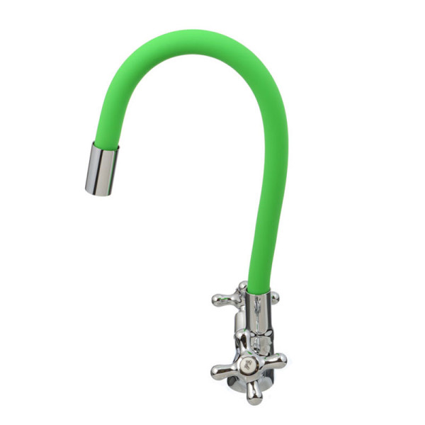 Смеситель для кухни Ex-promt Cross с гибким изливом, хром (Ex102.2-01 light green)