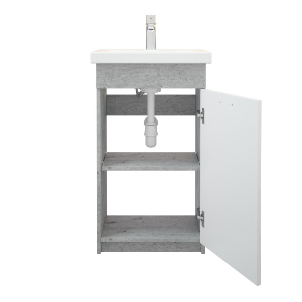 Тумба напольная Melodia Вальс 50 (Como 50) 1 дверь бетон/белая (MFR80040BW)