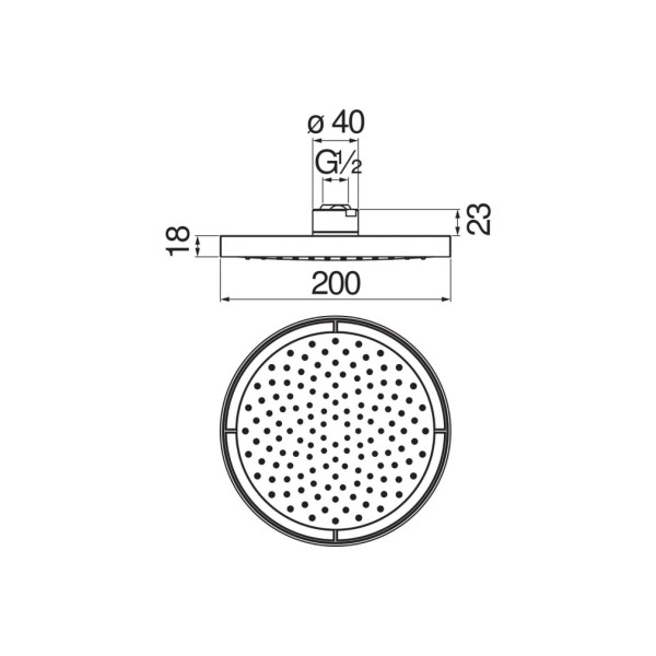 Верхний душ Nobili 20 см черный (AD139/10CBM)