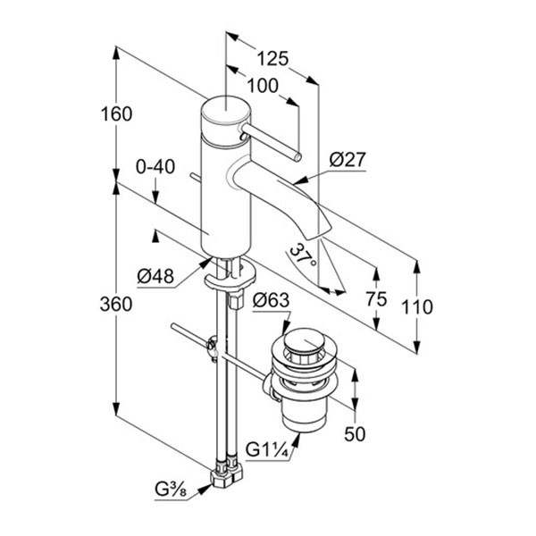 Смеситель для раковины Kludi Bozz хром (382630576) Смеситель для раковины Kludi Bozz хром (382630576)