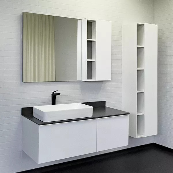 Тумба подвесная с раковиной Comforty Милан 1200x520x545 белый глянцевый/графит (00-00014697) Тумба подвесная с раковиной Comforty Милан 1200x520x545 белый глянцевый/графит (00-00014697)