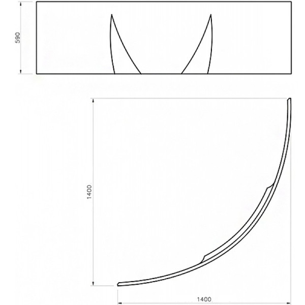 Экран фронтальный для ванны C-Bath Aurora 140x140x59 (CBSP00102) Экран фронтальный для ванны C-Bath Aurora 140x140x59 (CBSP00102)