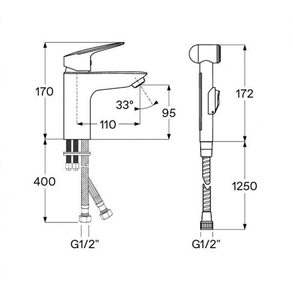 Смеситель с гигиеническим душем Santek Таос хром (WH5A08009C001)