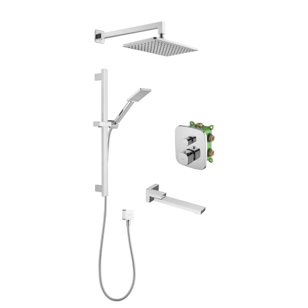Система душевая Swedbe Platta встраиваемая на 2 выхода хром (5562)
