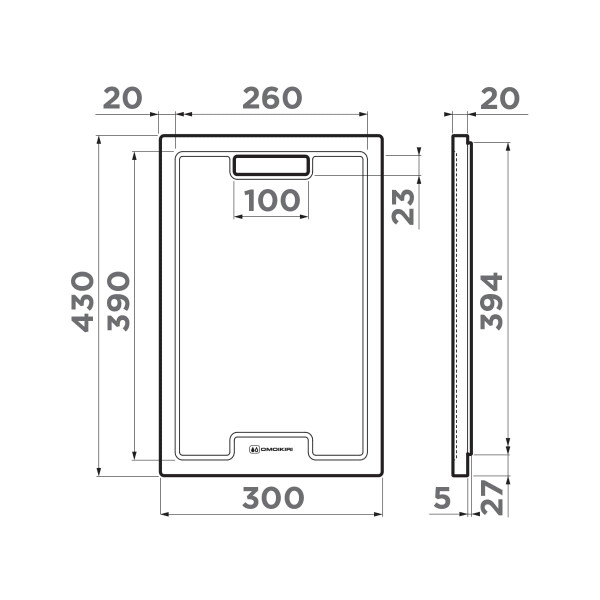 Доска для мойки Omoikiri CB-01-WOOD 430х300 венге (4999005)