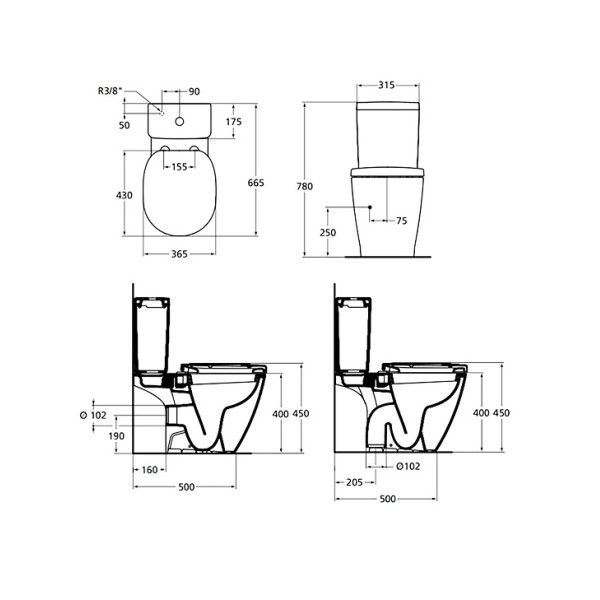 Унитаз напольный Ideal Standard Connect (E781801)