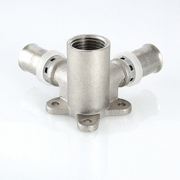 Тройник установочный 16*1/2" Valtec (пресс, никель) (VTm.234.N.160416) Тройник установочный 16*1/2" Valtec (пресс, никель) (VTm.234.N.160416)