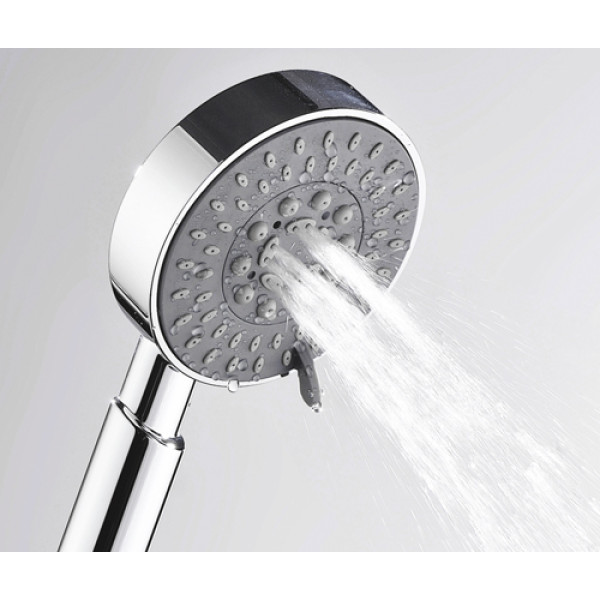 Душевая лейка WasserKRAFT 5-функциональная, ABS-пластик, хром (A036)