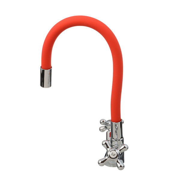 Смеситель для кухни Ex-promt Cross с гибким изливом, хром (Ex102.2-01 red)