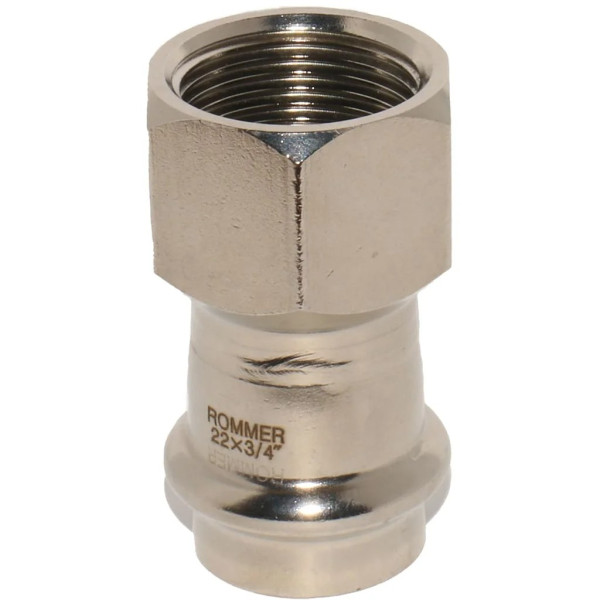 Переход 22х3/4"В Rommer из нержавеющей стали (пресс) (RSS-0022-002234) Переход 22х3/4"В Rommer из нержавеющей стали (пресс) (RSS-0022-002234)