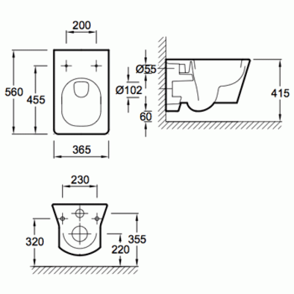 Унитаз подвесной Jacob Delafon Reve 560х365х355 с сиденьем E6402 (E4811-00)