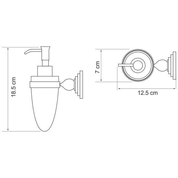 Дозатор для жидкого мыла WasserKraft Ammer 160 мл. хром (K-7099)