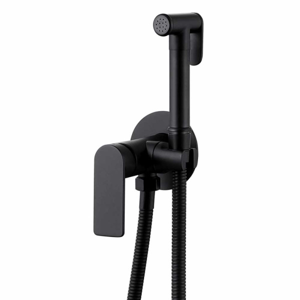 Смеситель с гигиеническим душем Abber Weiss Insel черный матовый (AF8025B)