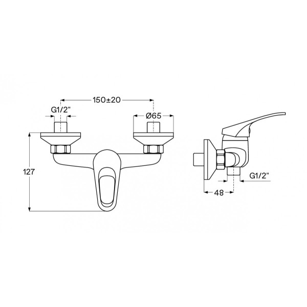 Смеситель для душа Santek Баус с душевым комплектом хром (WH5A20010C001)