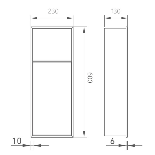 Ниша настенная скрытая Abber Nischen 23x13x60 с корзиной и бумагодержателем, никель (AN3008NG)