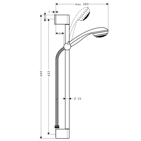 Душевой гарнитур Hansgrohe Crometta 1jet/Unica'С 65 см (27728000) Душевой гарнитур Hansgrohe Crometta 1jet/Unica'С 65 см (27728000)